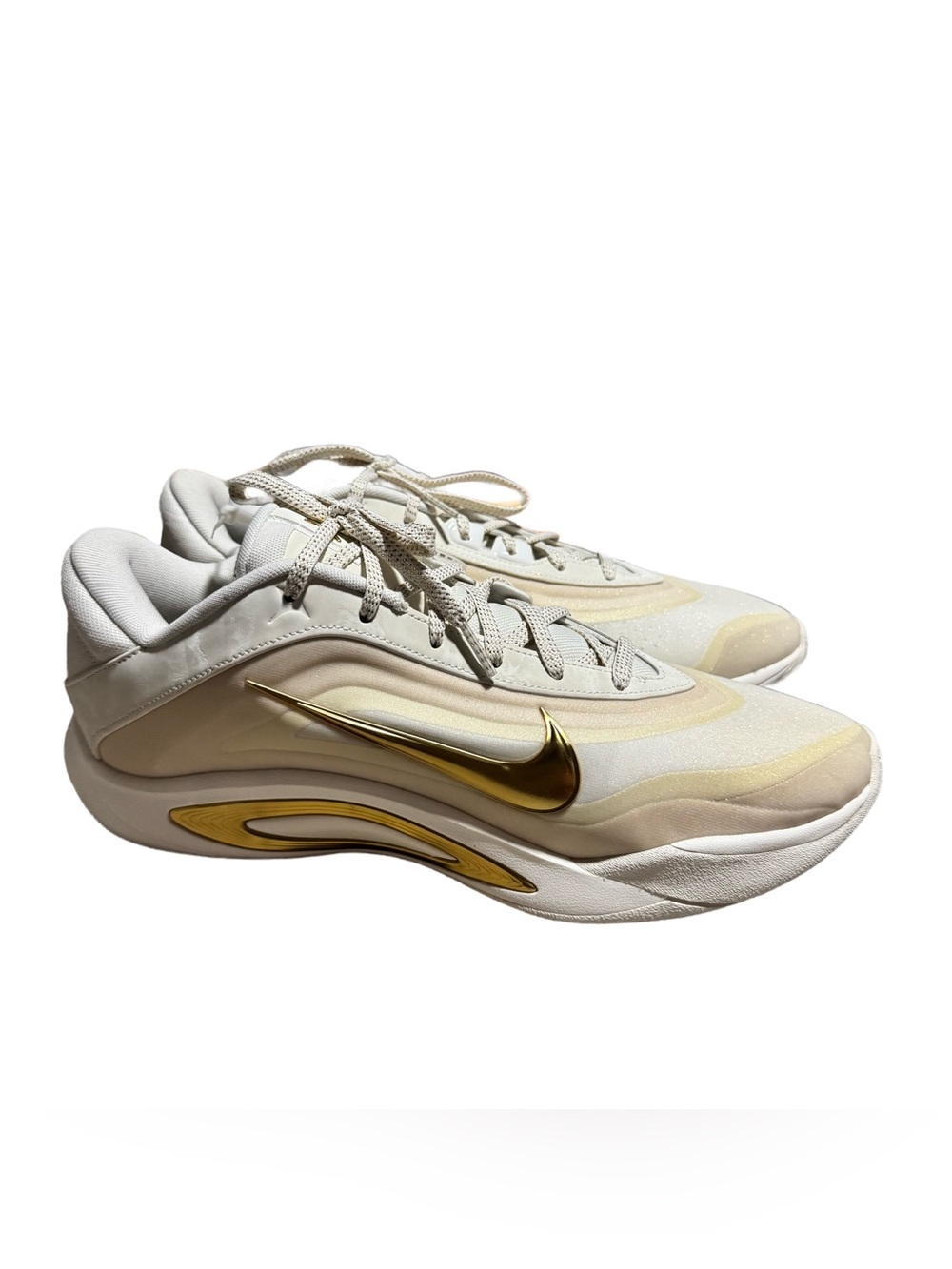 Nike A’One Sail Metallic Gold Women’s 12.5 Men’s 11 Basketball FZ8605-102 NEW - Picture 3 of 7